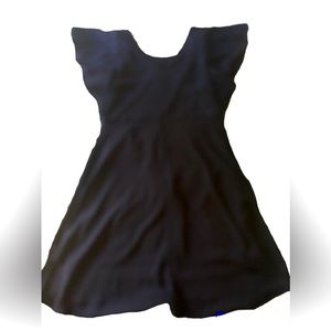 Maurices Navy Ruffle Sleeve Flounce Dress Size Medium